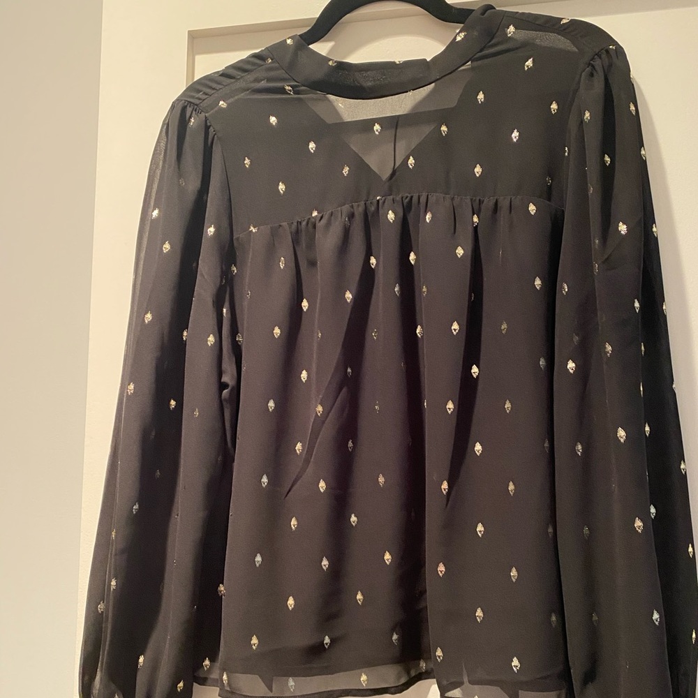 Black and gold metallic banana republic blouse